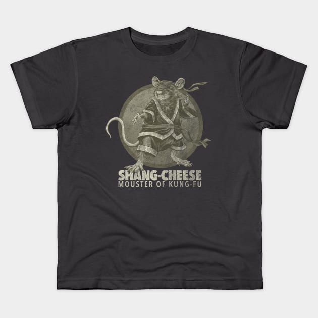 Shang-Cheese Mouster of Kung-Fu - mono Kids T-Shirt by ThirteenthFloor